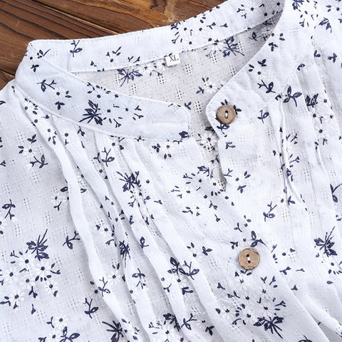 Blusa com decote em V pregueado estampado floral manga comprida casual tops blusa