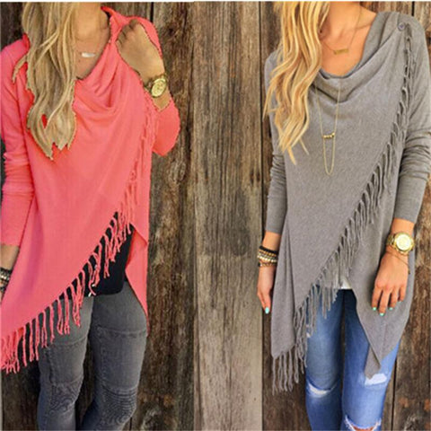 Casual Stylish Women's Knitted Pullovers With Tassel