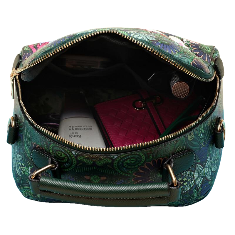 High Quality Pu Leather Ladies Ladies Green Cartoon Handbag Shoulder Bag Female Handbag - Sheseelady