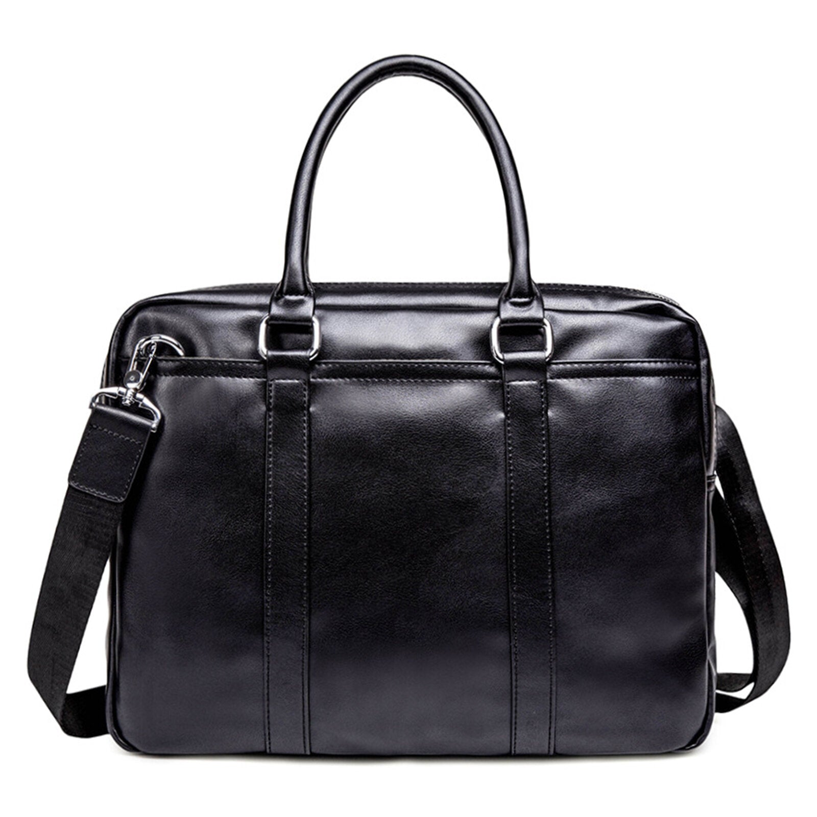 Men Artificial Leather Business Casual Briefcase Large Capacity Multifunctional Handbag Shoulder Messenger Bag