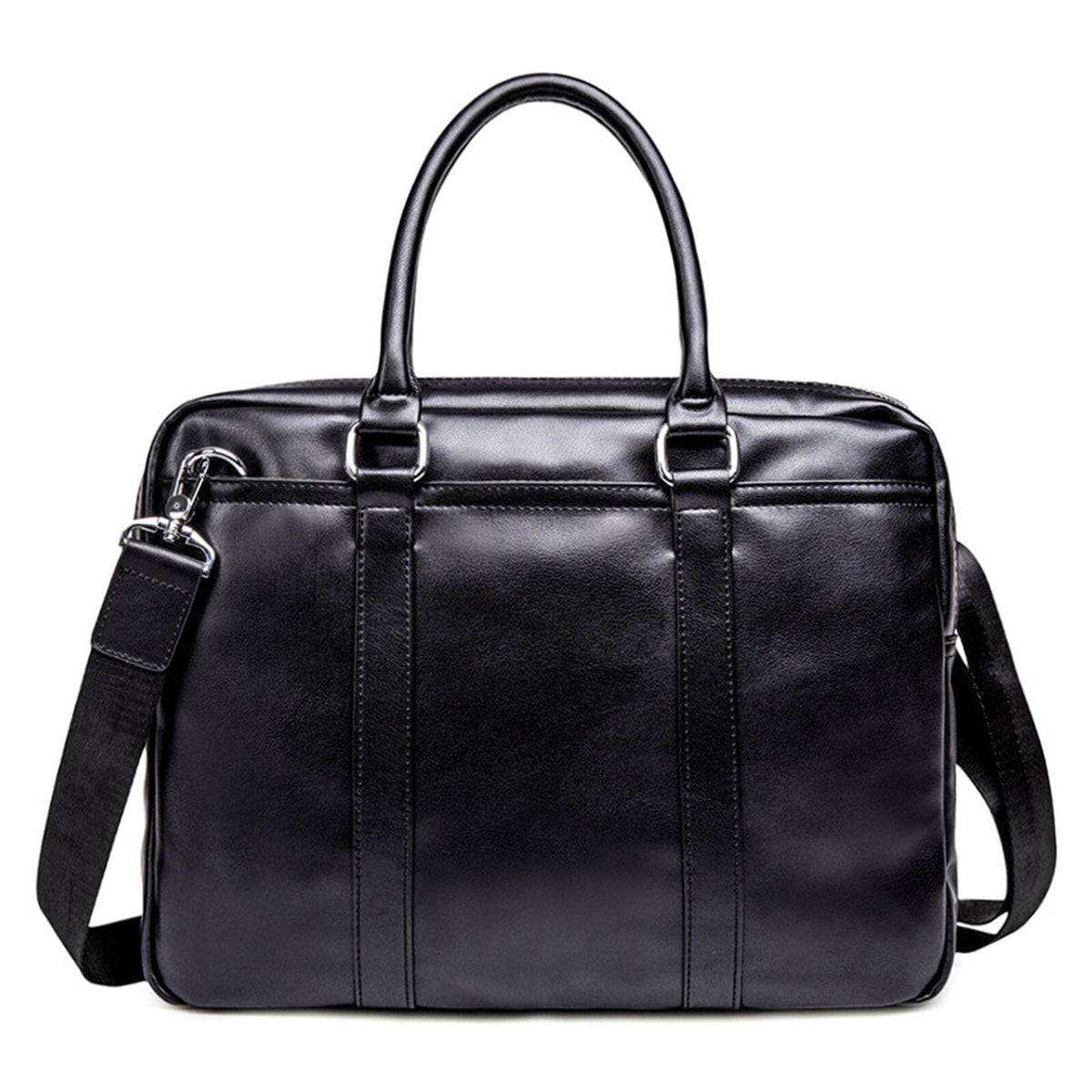 Men Artificial Leather Business Casual Briefcase Large Capacity Multifunctional Handbag Shoulder Messenger Bag