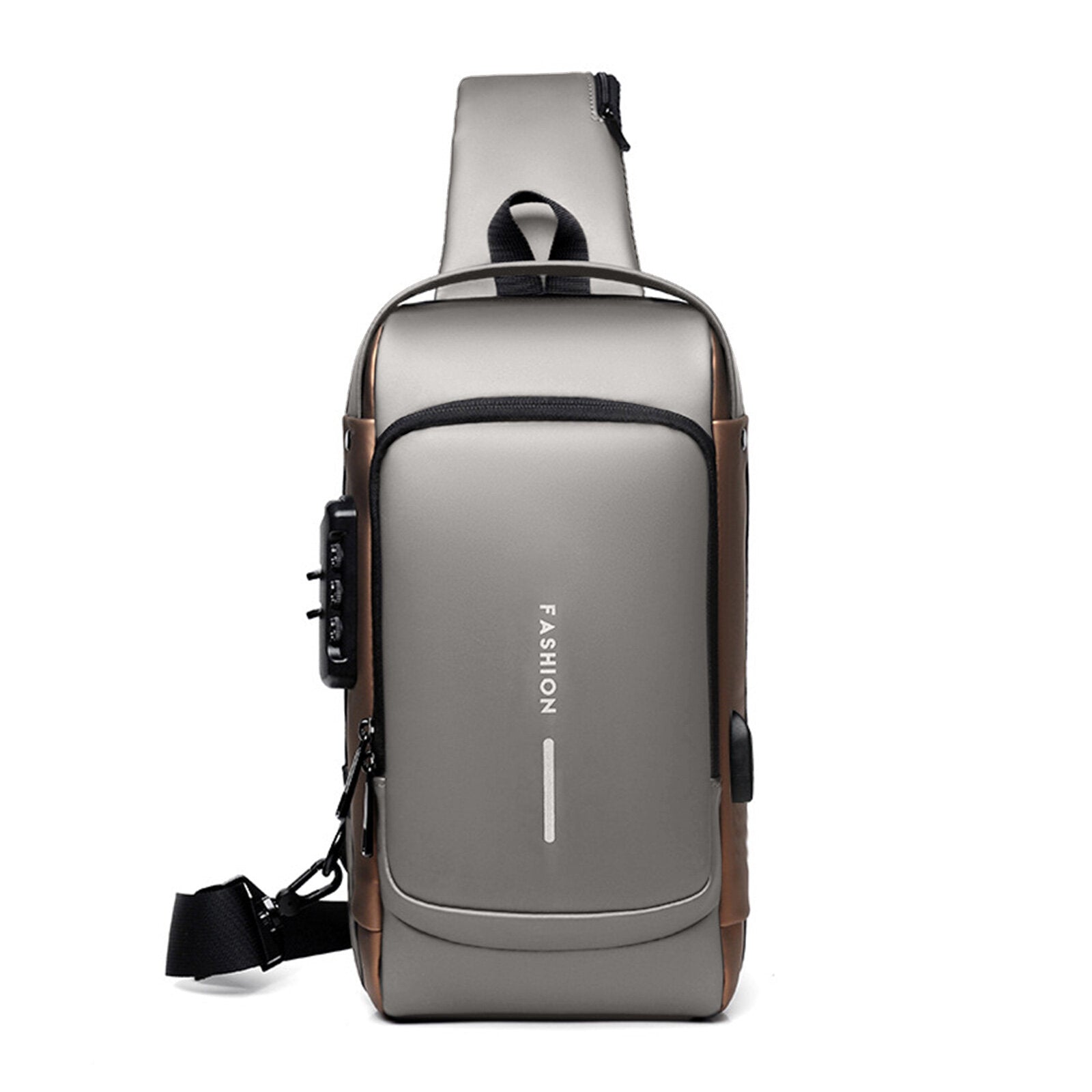 Men Oxford Cloth Anti-theft Lock Large-capacity USB Charging Multifunctional Casual Messenger Bag Chest Bag