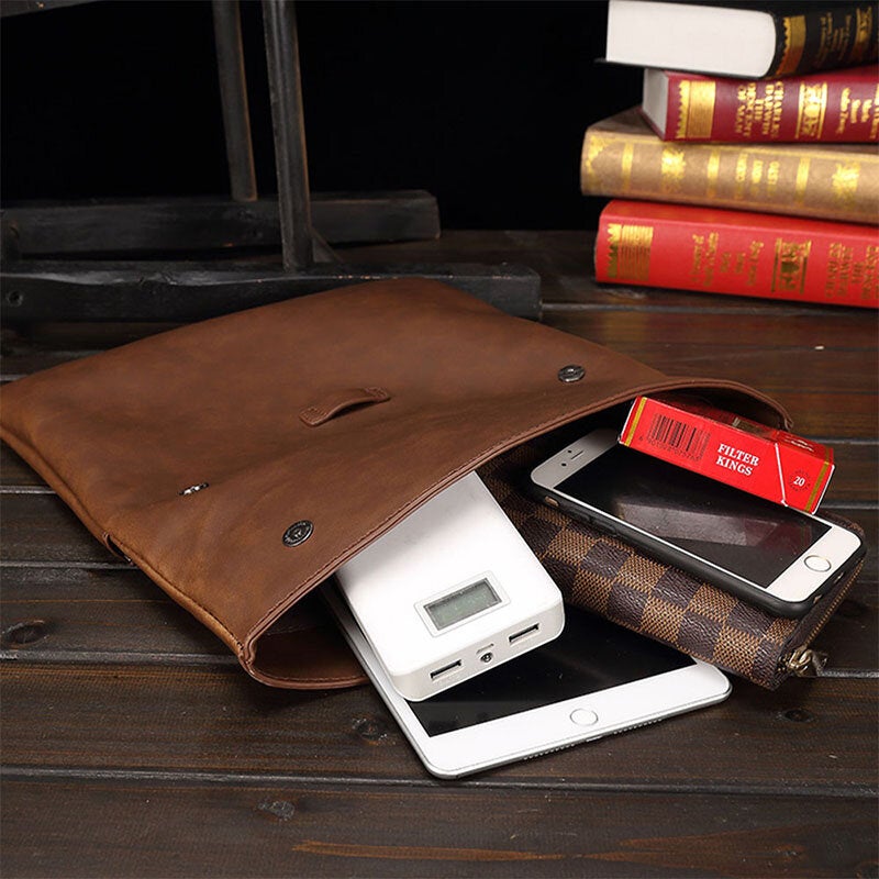 Men's Retro PU Leather Crossbody Bag - Wear-Resistant, Large Capacity, Shoulder Handbag