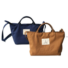 Women Canvas Solid Casual Shopping Bag Handbag Daily