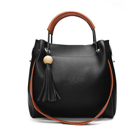 Women Pu Leather Tassels Handbag Casual Crossbody Bag