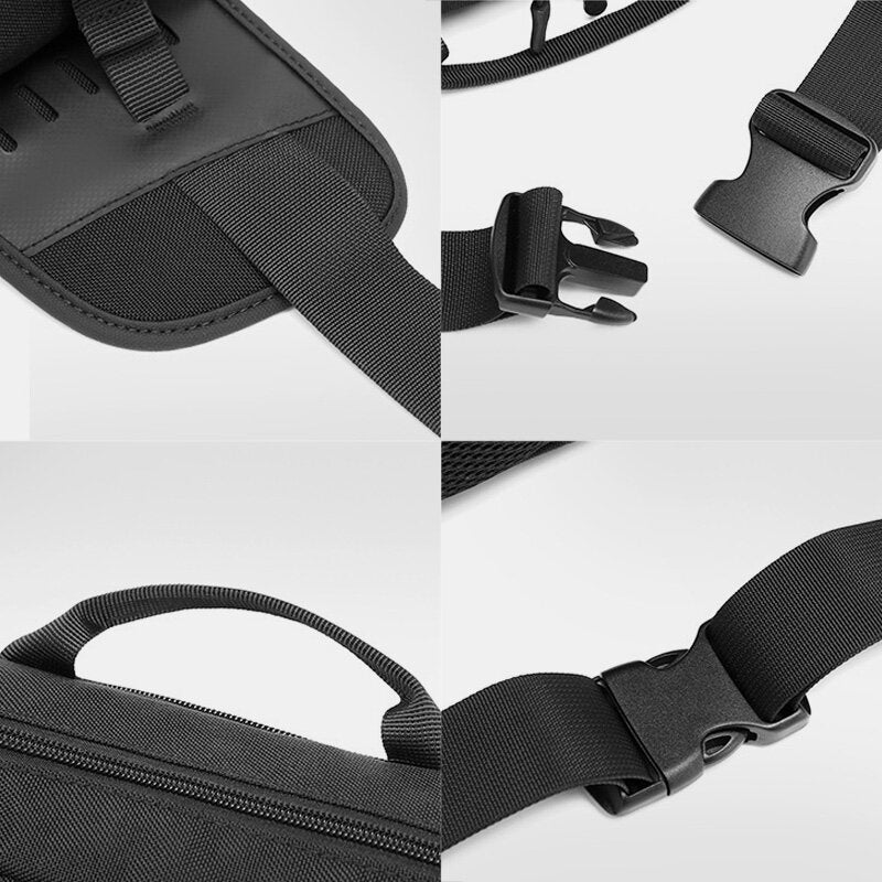 Men's Waterproof Oxford Chest Bag - Multi-Pocket, Breathable, Large Capacity for Travel & Sport