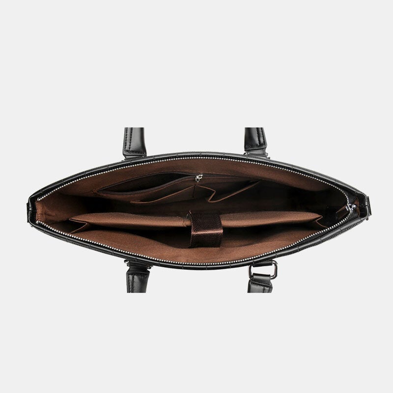 Men's Vintage Waterproof 15.6" Laptop Bag - Multifunction PU Leather Briefcase & Shoulder Bag