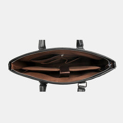 Men's Vintage Waterproof 15.6" Laptop Bag - Multifunction PU Leather Briefcase & Shoulder Bag