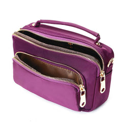 Women Nylon Waterproof Multi Pocket Zipper Handbag Crossbody Bag