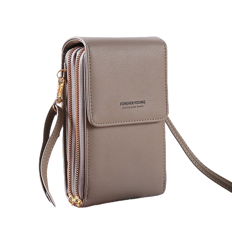 Women 6.5 Inch Touch Screen RFID Clutch Card Large Capacity Multi-Pocket Crossbody Phone Bag