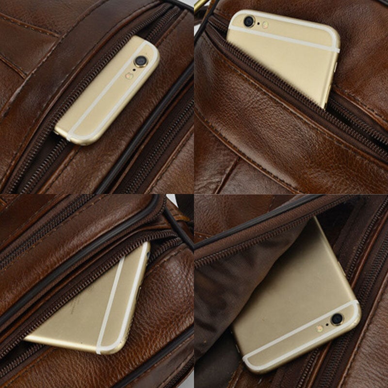 Men's Genuine Leather Business Casual Shoulder Crossbody Bag
