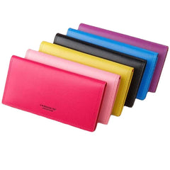 Women Candy Color Long Wallets Casual Purse Card Holder Coin Bags