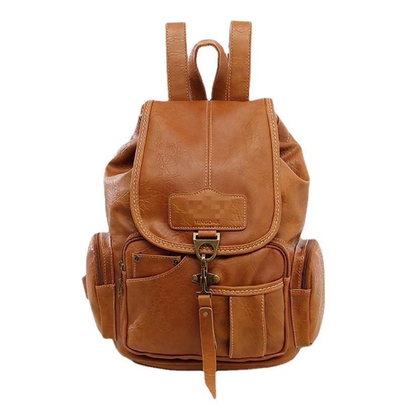 Vintage Multifunctional Female Leather Backpack