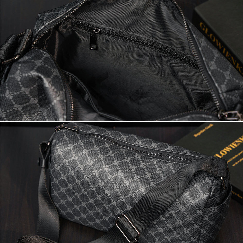 Men's Vintage Faux Leather Crossbody Bag - Large Capacity, Multifunction Shoulder Bag