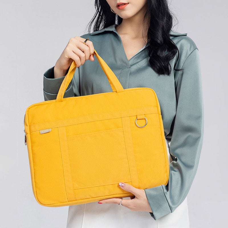 Unisex 14" Waterproof Laptop Bag with Multi-Pockets & Shock-Resistant Shoulder Strap