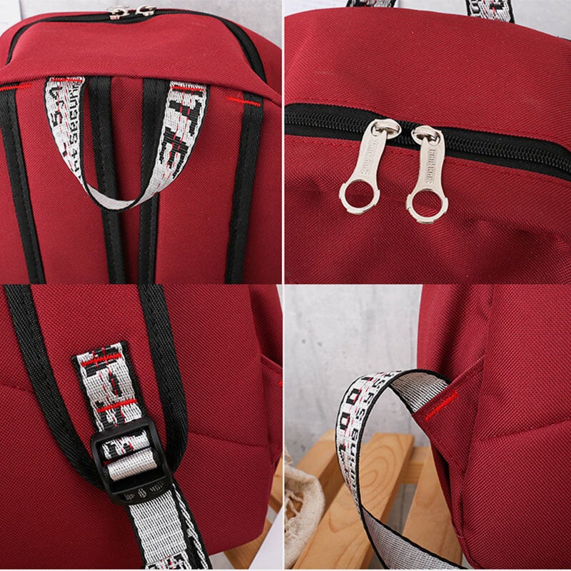 Women's 4PCS Backpack with USB Charging - Multifunctional School Bag