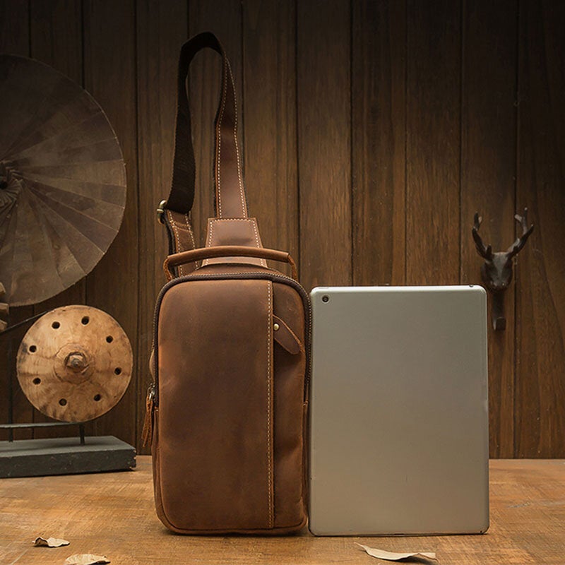Men's Retro Multi-pocket Crossbody Chest Bag - Large Capacity Shoulder Bag