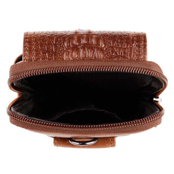 Croc Embossed Leather Phone Pouch Belt Bag for Men - 6in Hip Bum Bag