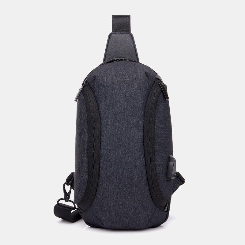 Men's Waterproof Anti-theft USB Charging Crossbody Bag with Large Capacity