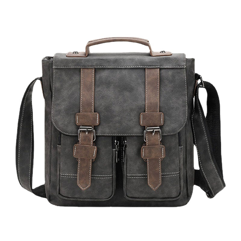 Men's Retro Faux Leather Multi-pocket Crossbody Travel Bag