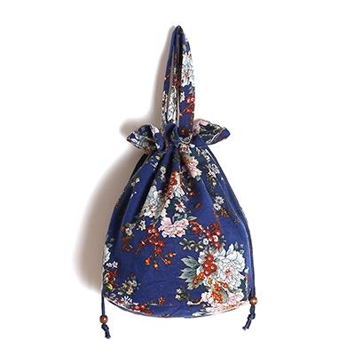 Women Ethnic Canvas String Bucket Bag Crossbody