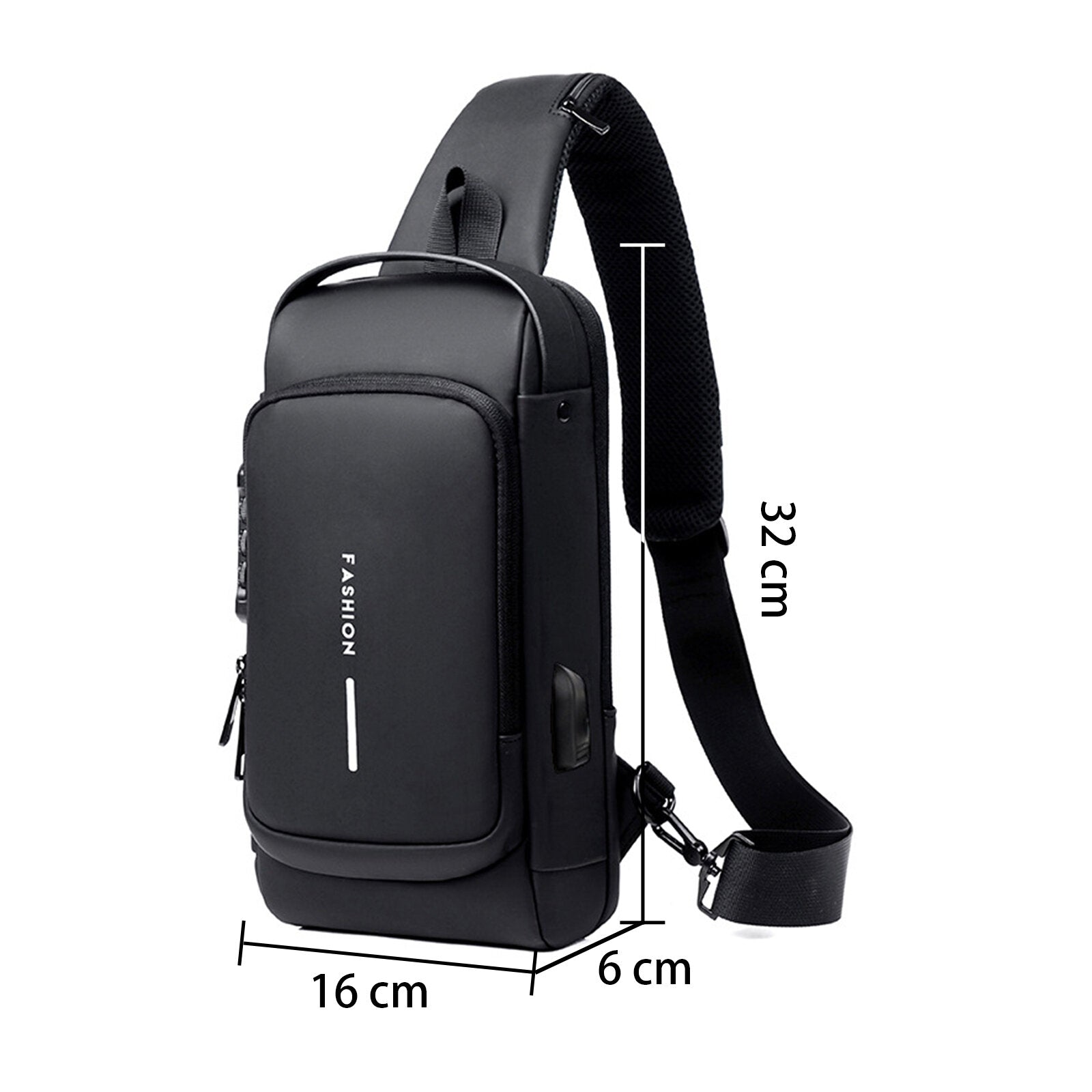 Men Oxford Cloth Anti-theft Lock Large-capacity USB Charging Multifunctional Casual Messenger Bag Chest Bag