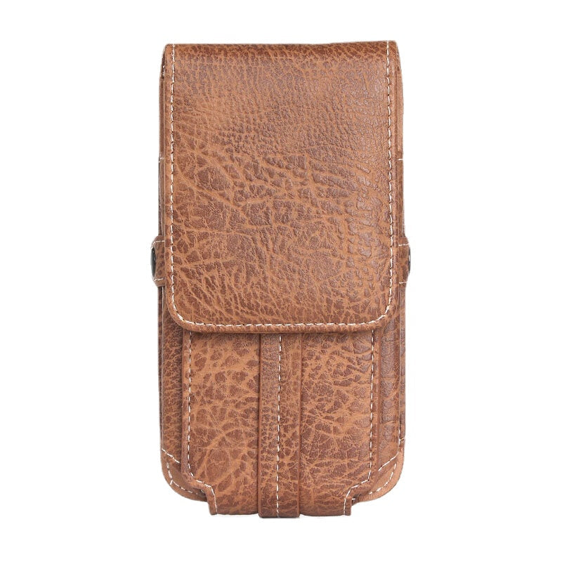 Men PU Leather EDC Multi-Purpose Belt Bag Vintage Lightweight Phone Bag Waist