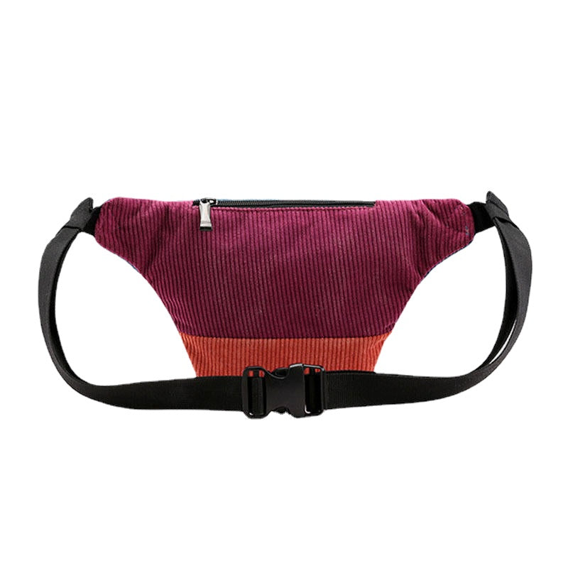 Women Men Fashion Multi-Color Waist Bag Shoulder Chest Crossbody With Headphone Port