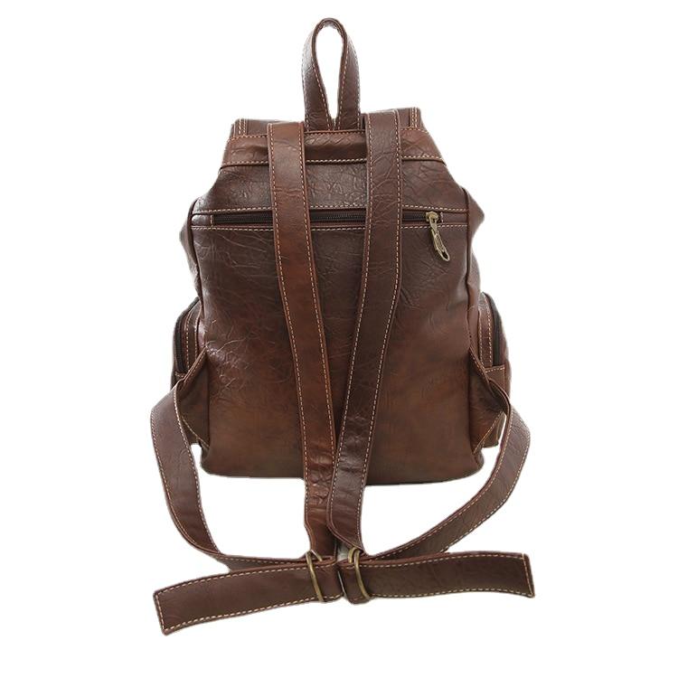 Vintage Multifunctional Female Leather Backpack