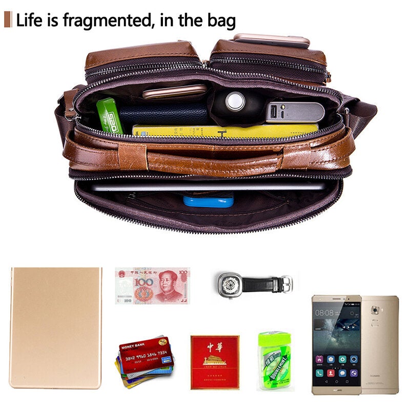 Men Genuine Leather Crossbody Bag