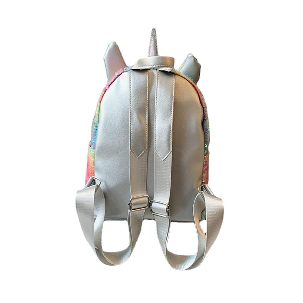 Fashion Wear-resistant Women's School Bag With Sequins Unicorn