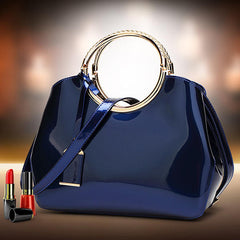 Women High Quality Patent Leather Elegant Handbag
