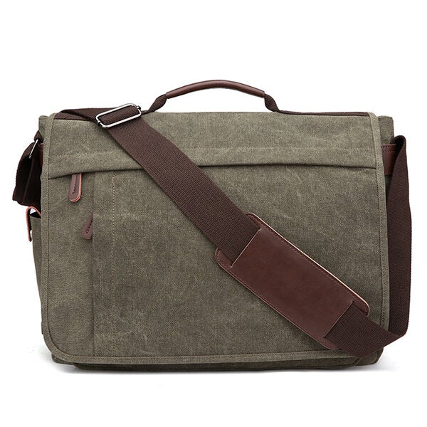 Men's Large Canvas Laptop Bag - Business Shoulder Crossbody