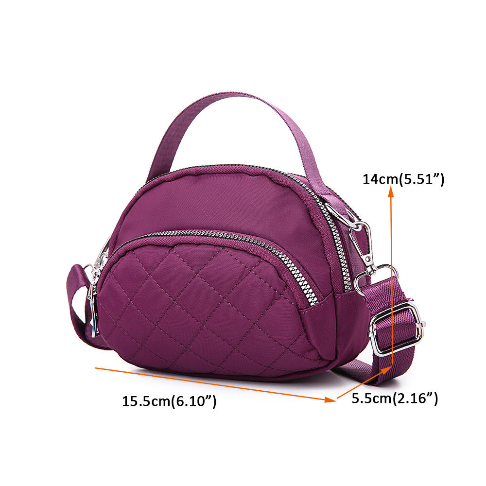 Women Leisure Waterproof Multi-Pocket Plaid Crossbody Bag Shoulder