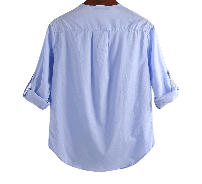 Cotton Solid Basic Men Tops Leisure Casual Shirt - Sheseelady