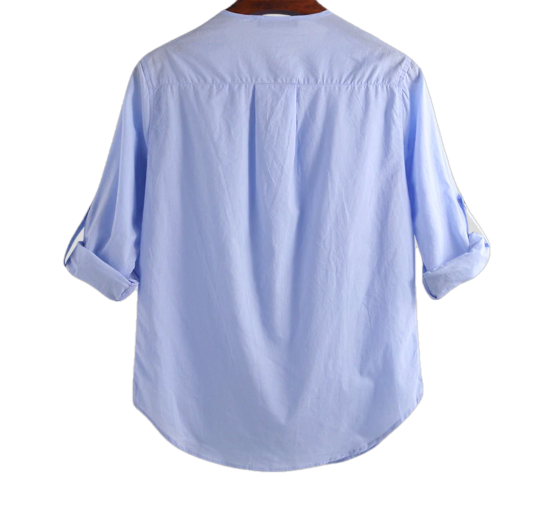 Cotton Solid Basic Men Tops Leisure Casual Shirt - Sheseelady