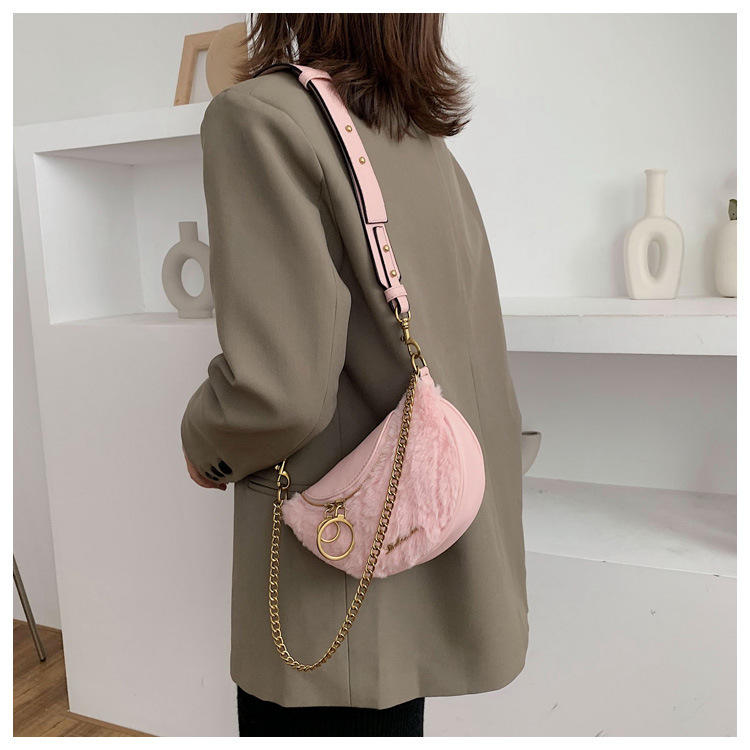 Women Fashion Semicircle Shoulder Bag Crossbody For Outdoor Party