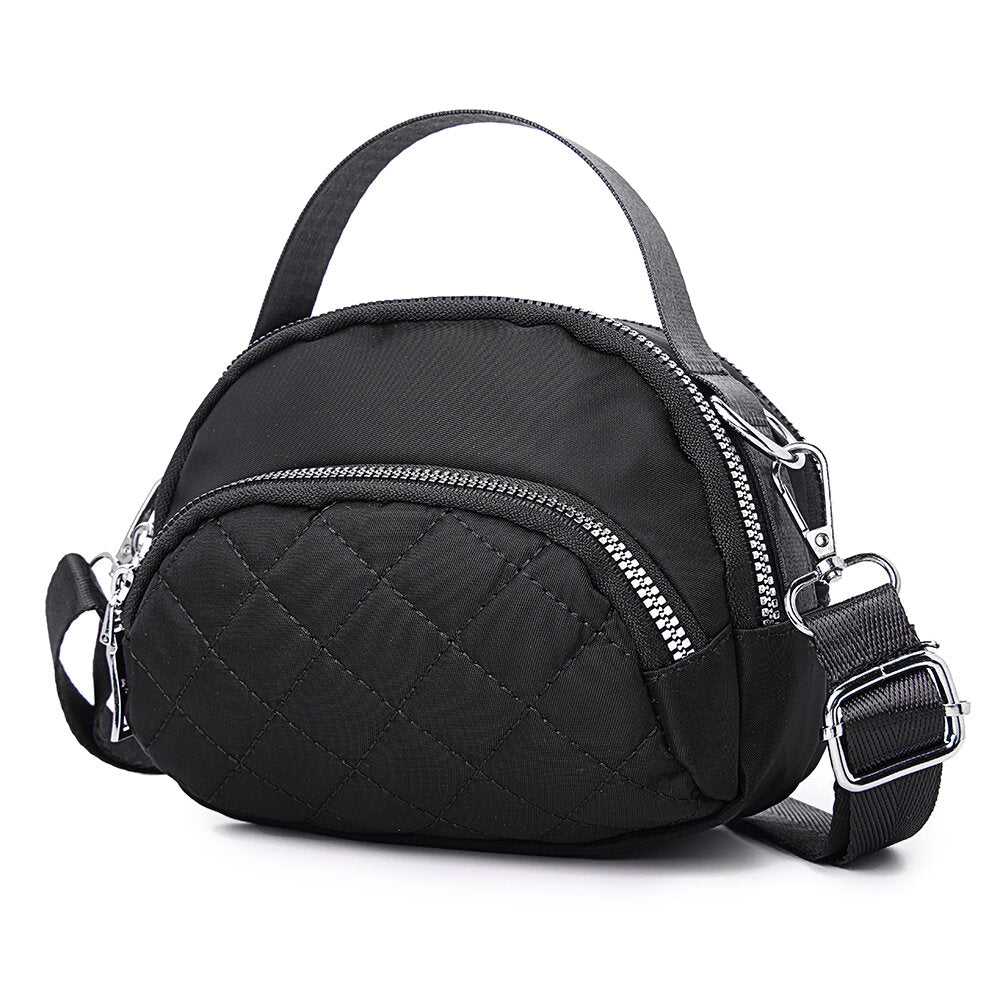 Women Leisure Waterproof Multi-Pocket Plaid Crossbody Bag Shoulder