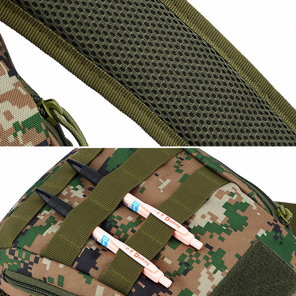 Men's Camouflage Nylon Tactical Crossbody Bag for Outdoor Camping & Trekking