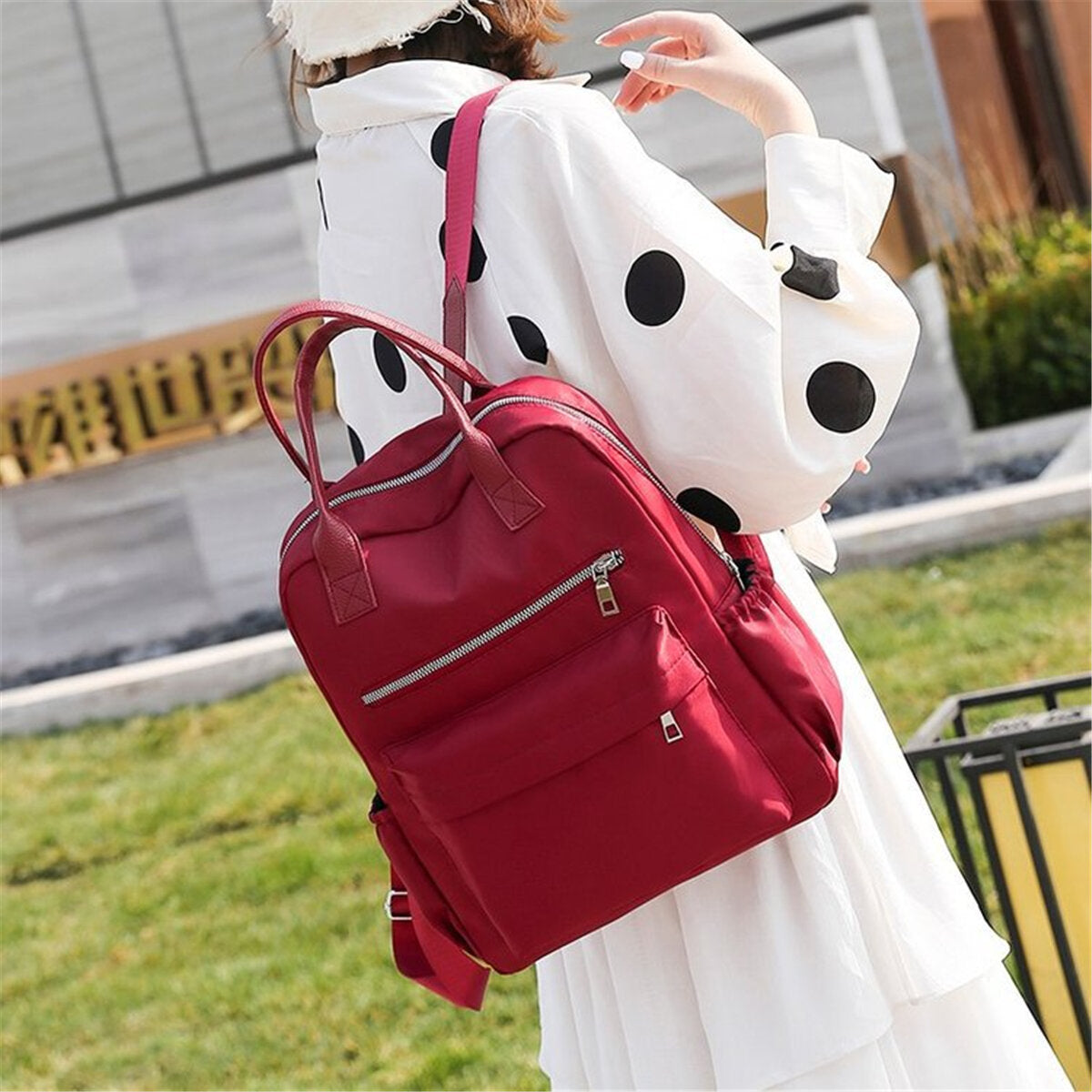 Women Waterproof Oxford Cloth Backpack Travel Handbag Shoulder Bag Tote Rucksack