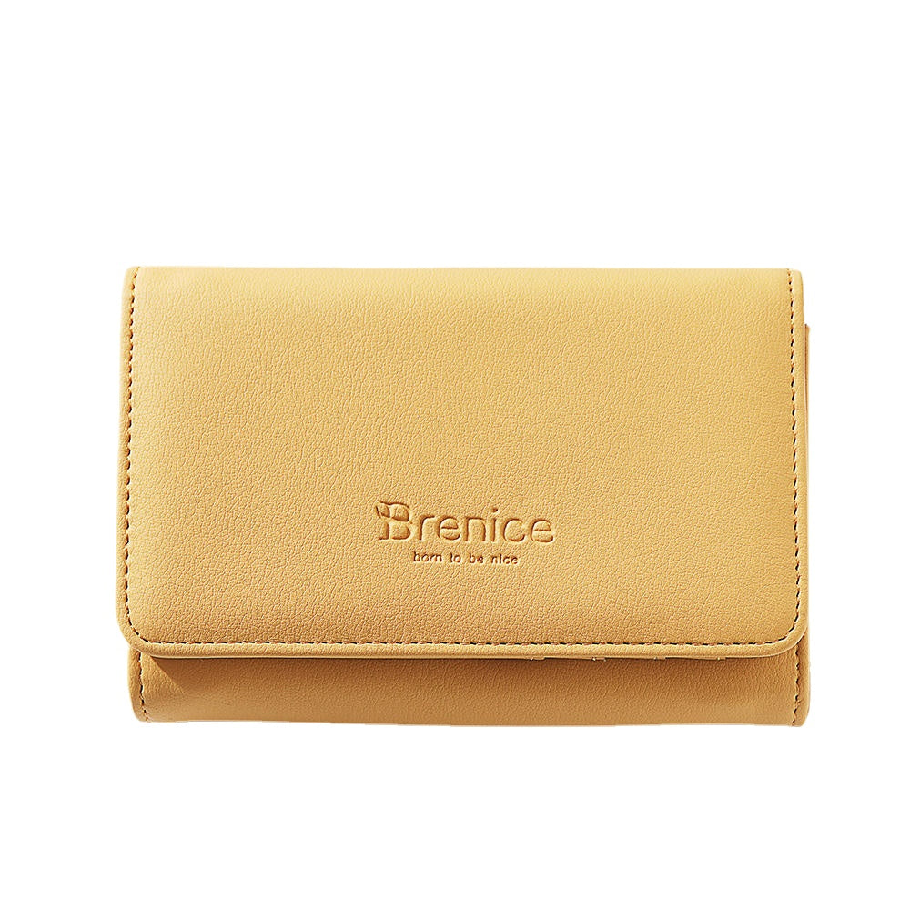 Women Plain Trifold Wallet Card Holder Coin Purse Phone Bag