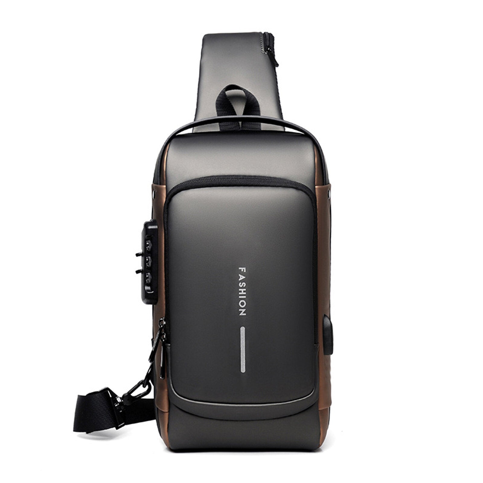 Men Oxford Cloth Anti-theft Lock Large-capacity USB Charging Multifunctional Casual Messenger Bag Chest Bag