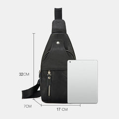 Men's Retro Leather Crossbody Sling Bag - Large Capacity