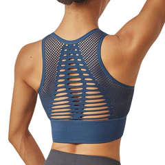 Sexy Mesh Breathable Top Push Up Sports Bra
