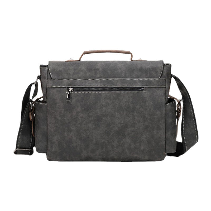 Men's PU Leather Crossbody Bag - Large Capacity, Multi-Pocket, Casual Fashion Messenger Handbag