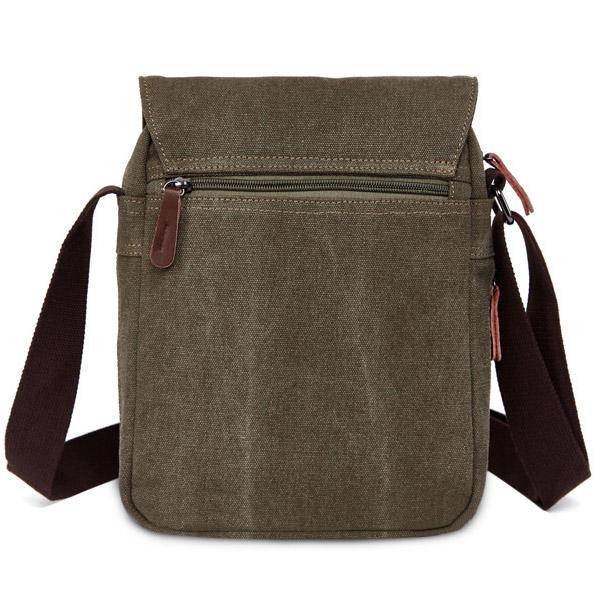 Unisex Canvas Crossbody Bag with Multi Pockets - Spacious Shoulder Bag