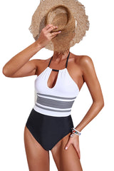 Summer Women's Striped Hanging Neck Lace-up Sexy Triangle Swimsuit