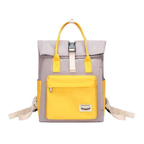 Women Fashion Canvas Casual Patchwork Waterproof Light Weight Backpack