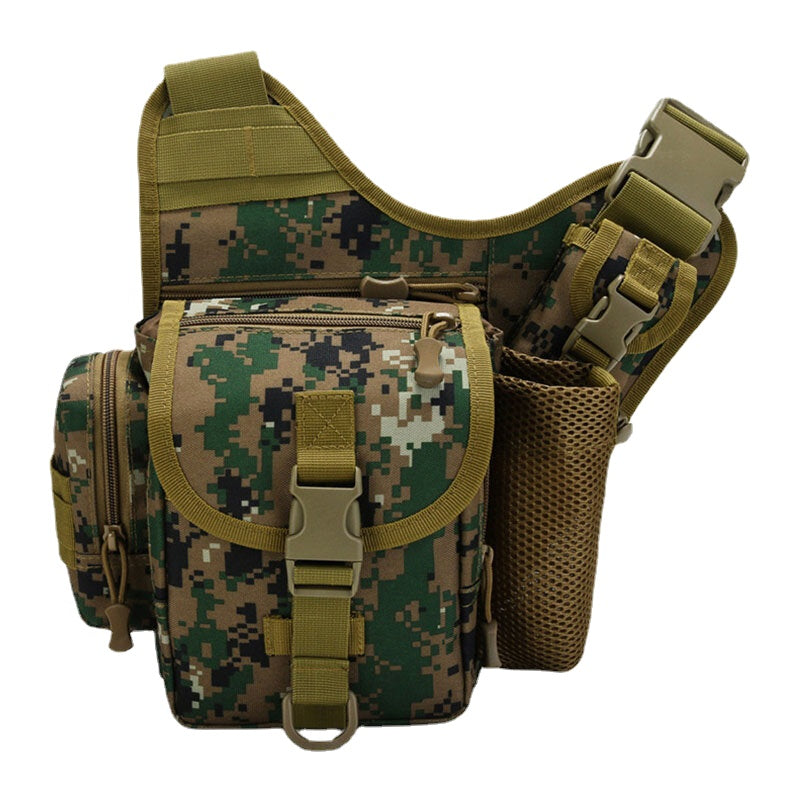 Men's Camo Waterproof Oxford Crossbody Saddle Bag for Outdoor Riding & Sports