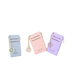 Women Faux Leather Card Holder Small Coins Bag Purse Key Chain